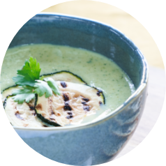 Grilled zucchini soup